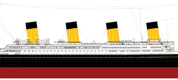 Корабль RMS Britannic [Ocean Liner] (1912) - чертежи, габариты, рисунки